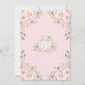 Invitation Petit Citrouille Blush Rose Baby shower Floral or (Dos)