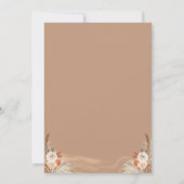 Invitation Petit Citrouille Boho Pampas Baby shower de chute (Dos)