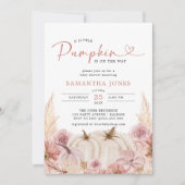Invitation Petit Citrouille Boho Pampas Baby shower en herbe (Devant)