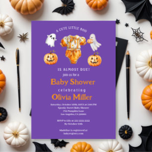 Invitation Petit Citrouille Boo - Baby shower d'Halloween