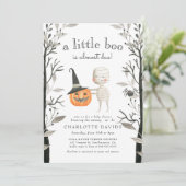 Invitation Petit Citrouille Boo Baby shower Éffrayant Hallowe (Debout devant)