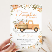 Petit Citrouille Camion Orange Fête Prénatale d'Au
