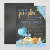 Invitation Petit Citrouille Chalkboard Boys Automne Baby show (Devant / Derrière)