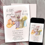 Invitation Petit Citrouille Country Porch Girl Baby shower<br><div class="desc">Petite invitation baby shower citrouille - parfait pour baby shower d'automne pour bébé fille. Aquarelle de porche de campagne avec panier en rondins rustiques, grenouille de blé, chaise à bascule et citrouilles. Un petit citrouille est en chemin est écrit à la main dans la calligraphie mignonne et le modèle invitation...</div>