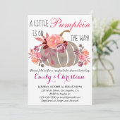 Invitation Petit Citrouille Couples d'automne Baby shower Flo (Debout devant)