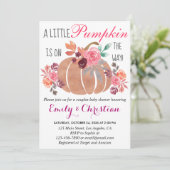 Invitation Petit Citrouille Couples d'automne Baby shower Flo (Debout devant)