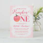 Invitation Petit Citrouille devient une aquarelle 1er anniver (Debout devant)