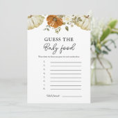 Invitation Petit Citrouille Devine Le Baby Food Game Card (Debout devant)