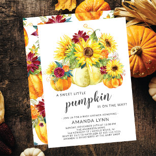 Invitation Petit Citrouille doux Baby shower neutre