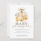 Invitation Petit Citrouille doux Baby shower neutre (Devant)