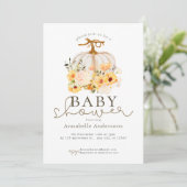 Invitation Petit Citrouille doux Baby shower neutre (Debout devant)