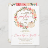 Invitation petit citrouille en baby shower d'automne (Devant / Derrière)