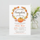 Invitation petit citrouille en baby shower d'automne (Debout devant)