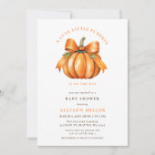 Invitation petit citrouille en baby shower d'automne (Devant)