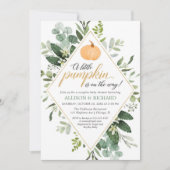 Invitation Petit citrouille en chemin baby shower en couple (Devant)