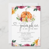 Invitation Petit citrouille en route baby shower (Devant)