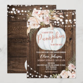 Invitation Petit Citrouille en route Baby shower (Devant / Derrière)