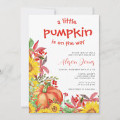 Invitation Petit citrouille en route baby shower (Devant)