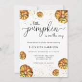 Invitation Petit citrouille en route baby shower (Devant)