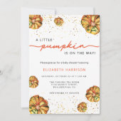 Invitation Petit citrouille en route baby shower (Devant)