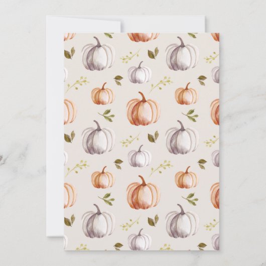 Invitation Petit Citrouille En Route Baby shower (Dos)