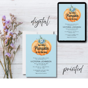 Invitation Petit Citrouille en route Baby shower