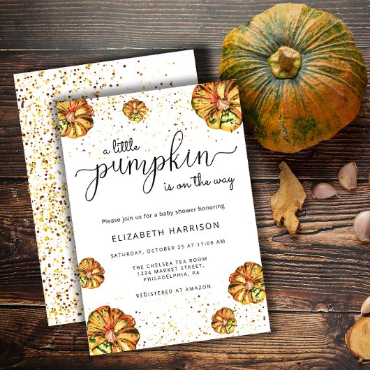 Invitation Petit citrouille en route baby shower