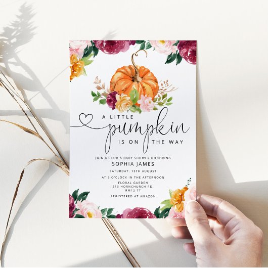 Invitation Petit citrouille en route baby shower