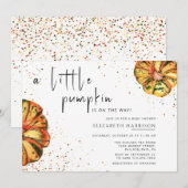 Invitation Petit citrouille en route baby shower (Devant / Derrière)