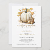 Invitation Petit Citrouille En Route Baby shower Automne (Devant)