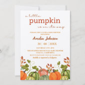 Invitation Petit Citrouille en route pour le Baby shower d'au (Devant)