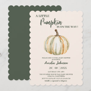 Invitation Petit Citrouille en route pour le Baby shower d'au