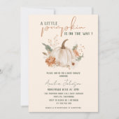 Invitation Petit Citrouille en route pour le Baby shower d'au (Devant)