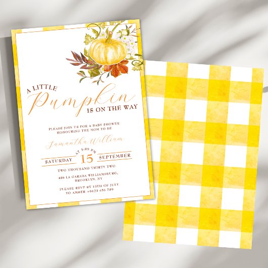 Invitation Petit Citrouille en route Thanksgiving