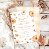 Invitation Petit Citrouille En vichy Baby shower Automne