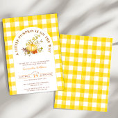 Invitation Petit Citrouille En vichy Plaid Boho Baby shower