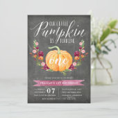 Invitation Petit Citrouille Fête d'anniversaire personnalisée (Debout devant)