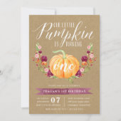 Invitation Petit Citrouille Fête d'anniversaire sur mesure se (Devant)