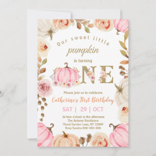Invitation Petit Citrouille Fête son Premier Anniversaire