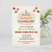 Invitation petit citrouille fête son PREMIER ANNIVERSAIRE (Debout devant)