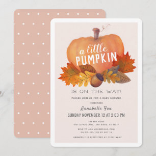 Invitation Petit Citrouille Feuilles d'automne Baby shower