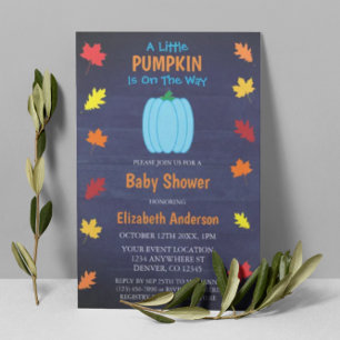 Invitation Petit Citrouille Feuilles d'automne Baby shower