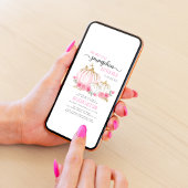 Invitation Petit Citrouille Floral Aquarelle bébé fille douch