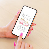 Invitation Petit Citrouille Floral Aquarelle bébé fille douch