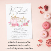 Invitation Petit Citrouille Floral Aquarelle bébé fille douch