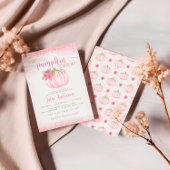 Invitation Petit Citrouille Floral Aquarelle bébé fille douch