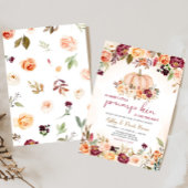 Invitation Petit Citrouille Floral Bourgogne Baby shower
