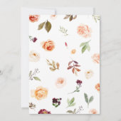 Invitation Petit Citrouille Floral Bourgogne Baby shower (Dos)