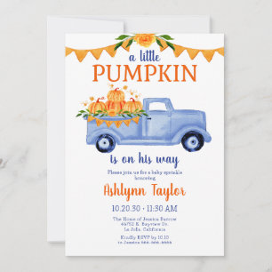 Invitation Petit Citrouille Garçon Bébé Saupoudrer Tout En Un