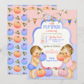 Invitation Petit Citrouille Genre Révéler Léger Blonde (Devant / Derrière)